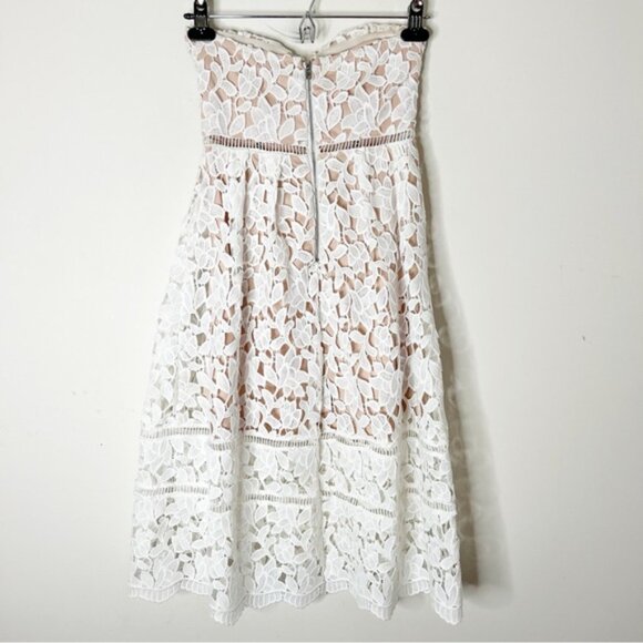 LULUS Pinnacle of Prestige Ivory Lace Midi Dress Strapless White Bridal Size XS - Picture 16 of 16